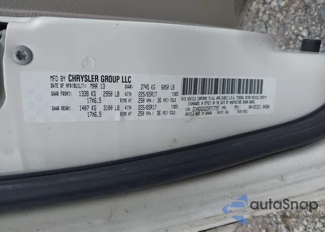 2013 Dodge Grand Caravan Sxt из США, поврежденный, VIN 2C4RDGCG2DR717797